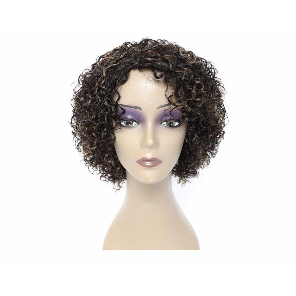HUA My Style Premium Gold Label Human Hair Wig 8in Short Curly 1B/30 Brazilian